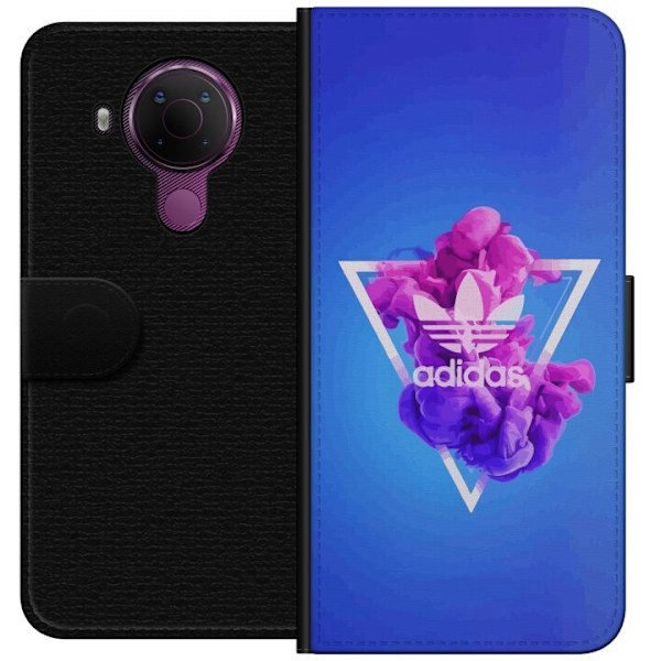 Nokia 5.4 Tegnebogsetui Adidas-inspireret blåt design - sport