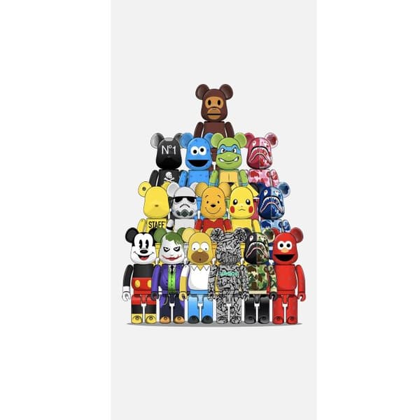 Kompatibel Tegnebogsetui til Apple iPhone 13 Pro Bearbrick