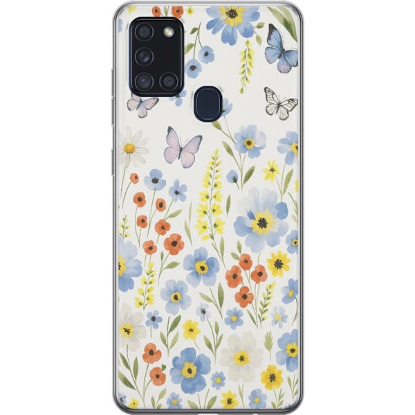 Samsung Galaxy A21s Genomskinligt Skal Sommarblommor