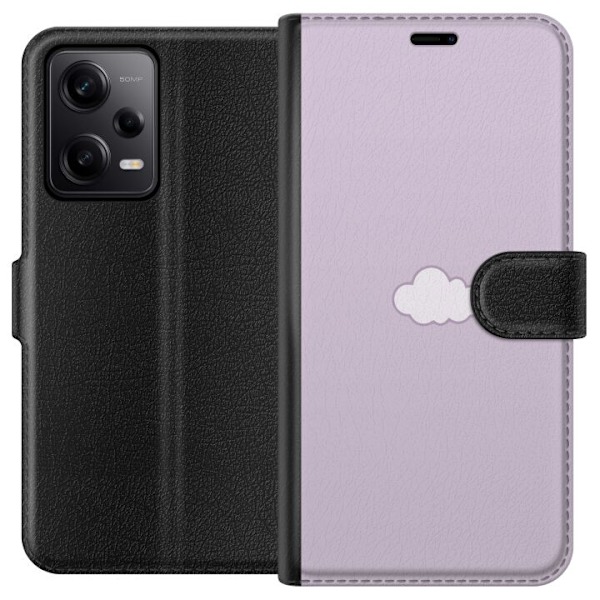 Xiaomi Redmi Note 12 Pro Lompakkokotelo Lila Pilvi - minimalistinen pilvi lila taustalla