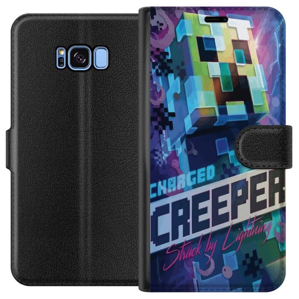 Kompatibelt Plånboksfodral till Samsung Galaxy S8 Minecraft Creeper