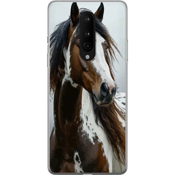 OnePlus 8 Genomskinligt Skal Häst Djurmotiv Grafisk Design Natur Kraftfullt Motiv Populär Väggkonst Djurtema Ridning