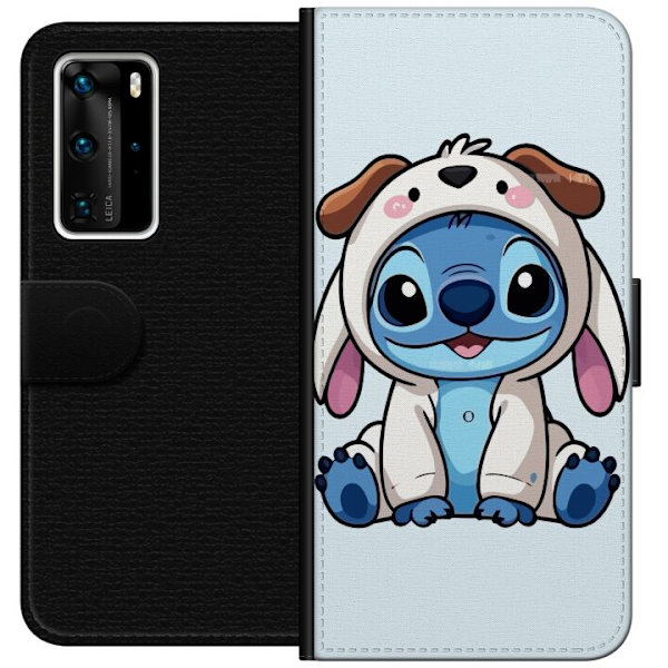 Huawei P40 Pro Lompakkokotelo Stitch Koirapuku Lilo & Stitch Disney Hauska Design Sininen Avaruusolento Sarjakuva Hahmo Suosittu Lapsille Suosittu Dis