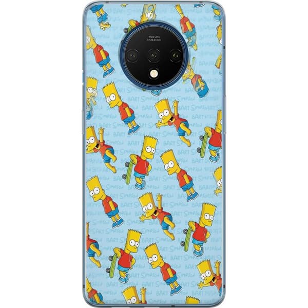 Kompatibelt Mobildeksel til OnePlus 7T Mønster med gul tegnet skateboardfigur gul