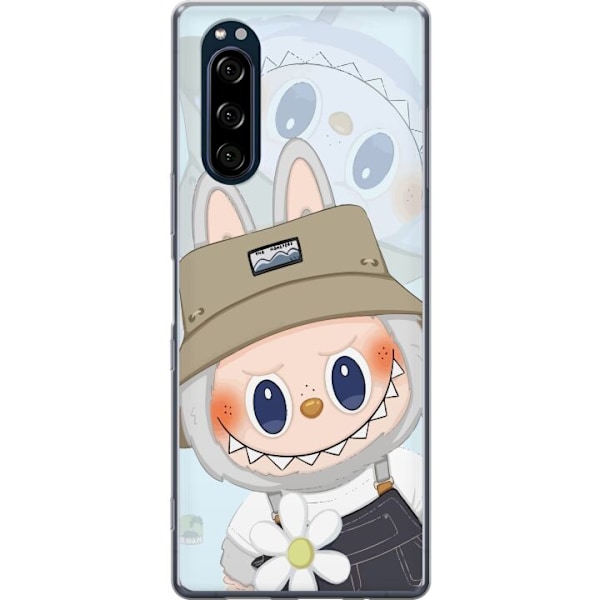 Sony Xperia 5 Läpinäkyvä kuori Labubu hattuineen - Pop Mart -hahmo Mr. Butcher retrotyylillä ja luonteella