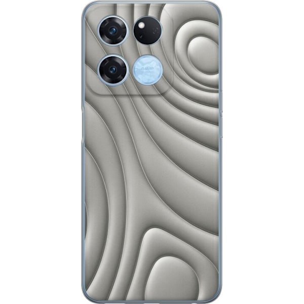 OnePlus Ace Racing Läpinäkyvä kuori Hopea-aallot