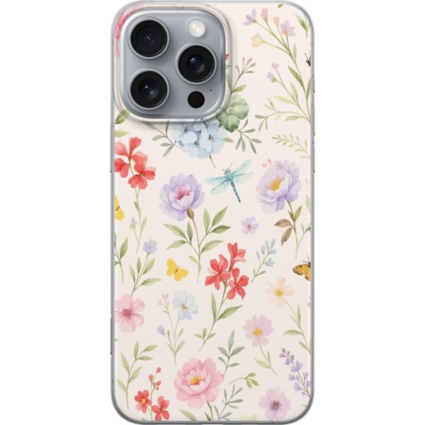 Apple iPhone 16 Pro Max Läpinäkyvä kuori Kukat