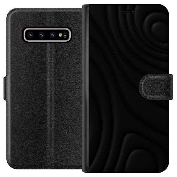 Samsung Galaxy S10+ Lommeboketui Svarte Bølger