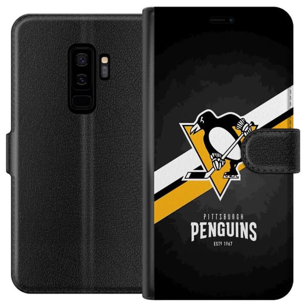 Kompatibel Tegnebogsetui til Samsung Galaxy S9+ Pittsburgh Penguins (NHL)
