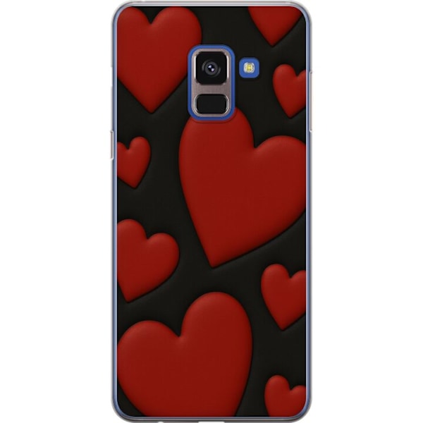 Samsung Galaxy A8 (2018) Genomskinligt Skal Red Velvet Hearts