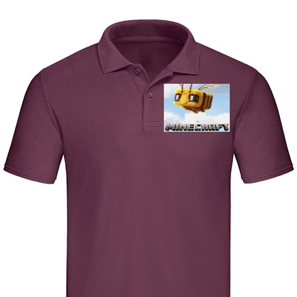 Pikeepaita Aikuisille | Tyylikäs Pikeepaita A Minecraft Movie Viininpunainen XX-Large
