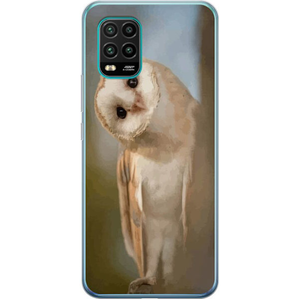 Xiaomi Mi 10 Lite 5G Gennemsigtig cover Ugle Nysgerrig Blik Fuglemotiv Skov Natur Grafisk Design Populært Motiv Dyr Tema Dekoration