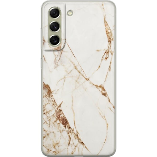 Samsung Galaxy S21 FE 5G Gennemsigtig cover Hvid marmor