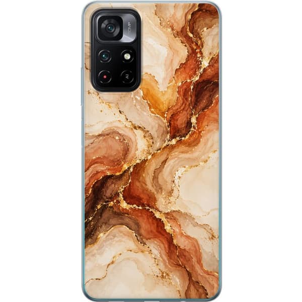 Kompatibelt Mobildeksel til Xiaomi Poco M4 Pro 5G Høstagat beige