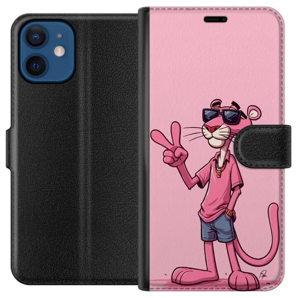 Kompatibel Tegnebogsetui til Apple iPhone 12 Pink Panter Peace