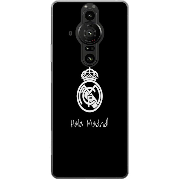 Sony Xperia Pro-I Läpinäkyvä kuori Real Madrid Emblem Jalkapallo Ylpeys Valkoinen Kulta Seuramerkki Mestarit La Liga Fanit Ikoninen Urheilu