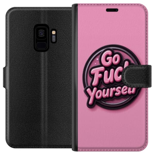 Kompatibel Tegnebogsetui til Samsung Galaxy S9 Rosa 3D textposter