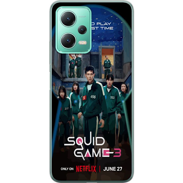 Xiaomi Redmi Note 12 Genomskinligt Skal Squid Game Säsong 3 Seriefigurer Populärt TV Serie Motiv Ikoner Spänning Drama Asiatisk Design Trend