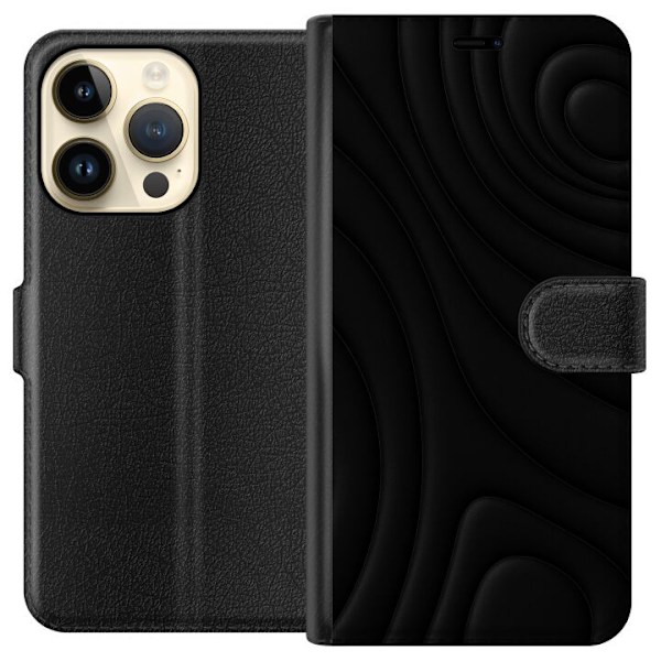 Apple iPhone 15 Pro Tegnebogsetui Sorte Bølger