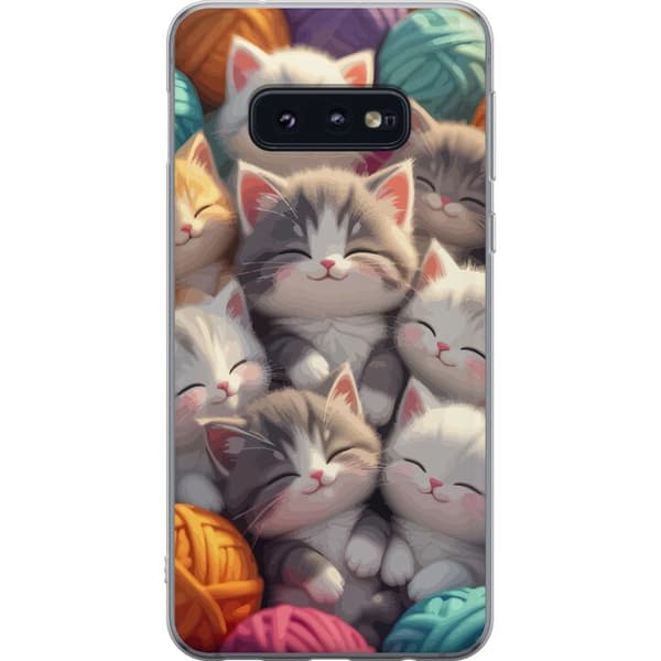 Kompatibelt Mobildeksel til Samsung Galaxy S10e Sovande kattungar beige