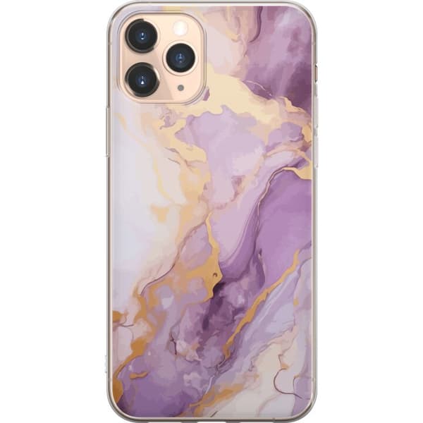 Kompatibelt Mobilskal till Apple iPhone 11 Pro Marmor Lila Guld