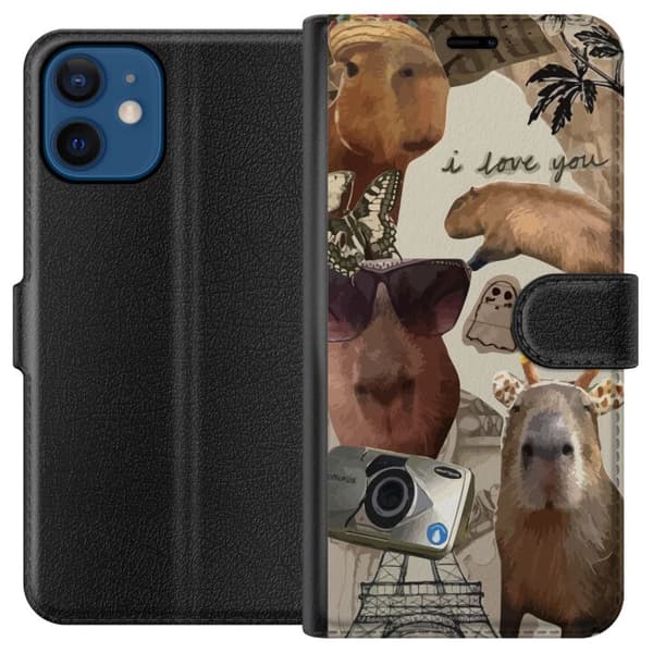 Kompatibelt Plånboksfodral till Apple iPhone 12 mini Capybara