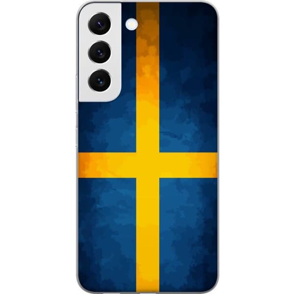 Kompatibelt Mobilskal till Samsung Galaxy S22 5G Svenska flaggan blå