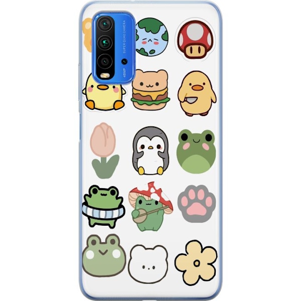 Xiaomi Redmi Note 9 4G Läpinäkyvä kuori Kawaii Friends