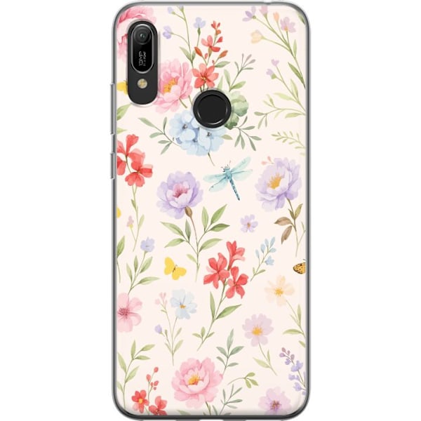 Huawei Y6 (2019) Läpinäkyvä kuori Kukat