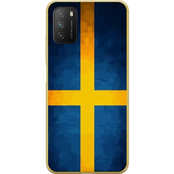 Kompatibelt Mobilskal till Xiaomi Poco M3  Svenska flaggan blå
