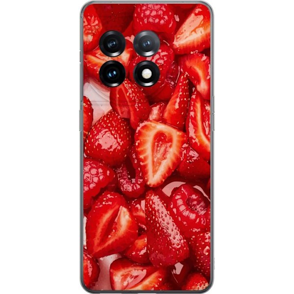 OnePlus 11R Gennemsigtig cover Jordbærmønster - sødt motiv med sommerstemning