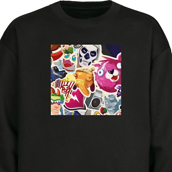 Sweatshirt for Voksen | Klassisk Collegegenser Fortnite svart M