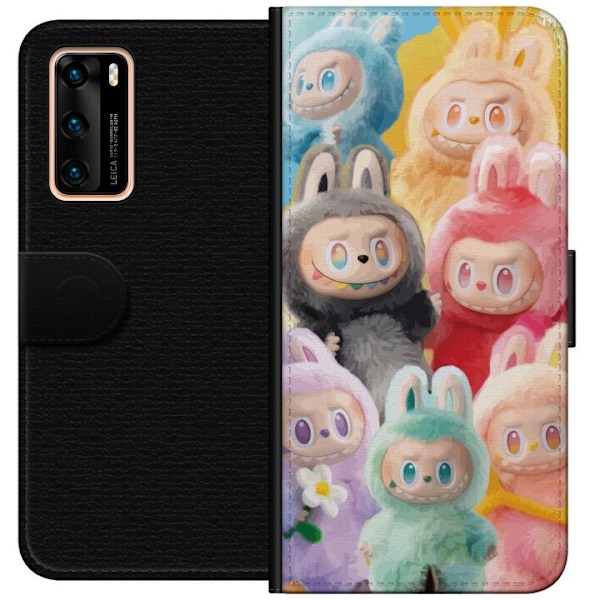 Huawei P40 Plånboksfodral Labubu Sketch Style – Handritat m
