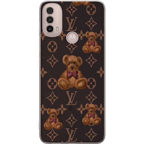 Motorola Moto E40 Läpinäkyvä kuori Louis Vuitton Teddykarhu Kuvio Ylellinen Muotisuunnittelu Suosittu Motiivi Muoti-Trendi Ylelliset Asusteet