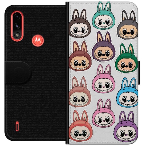 Motorola Moto E7 Power Plånboksfodral Labubu Macaron Monster