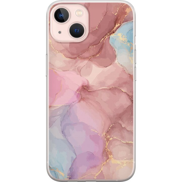 Kompatibelt Mobildeksel til Apple iPhone 13 mini pastell marmor guld