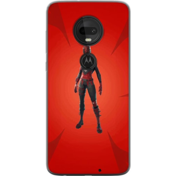 Motorola Moto G7 Gennemsigtig cover Fortnite - Rød Ridder