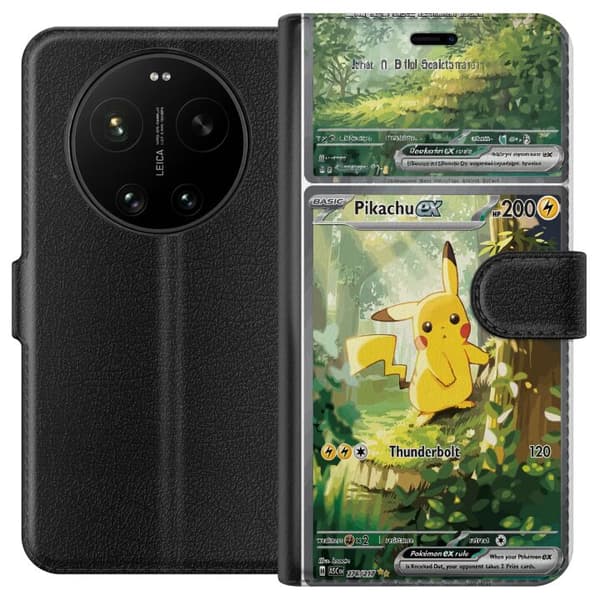 Kompatibel Tegnebogsetui til Xiaomi 17 Ultra Pikachu grøn