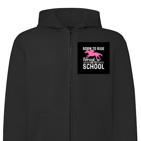 Zip-Hoodie | Hættetrøje med Lynlås til Voksne Født til at sort M