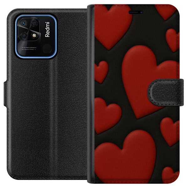 Xiaomi Redmi 10C Plånboksfodral Red Velvet Hearts
