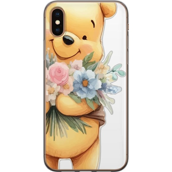 Apple iPhone XS Max Läpinäkyvä kuori Nalle Puh kukkien kans