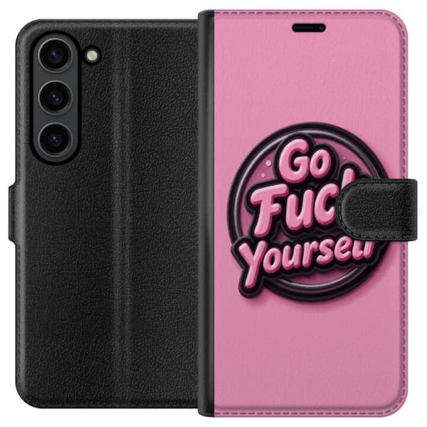 Kompatibel Tegnebogsetui til Samsung Galaxy S24+ Rosa 3D textposter