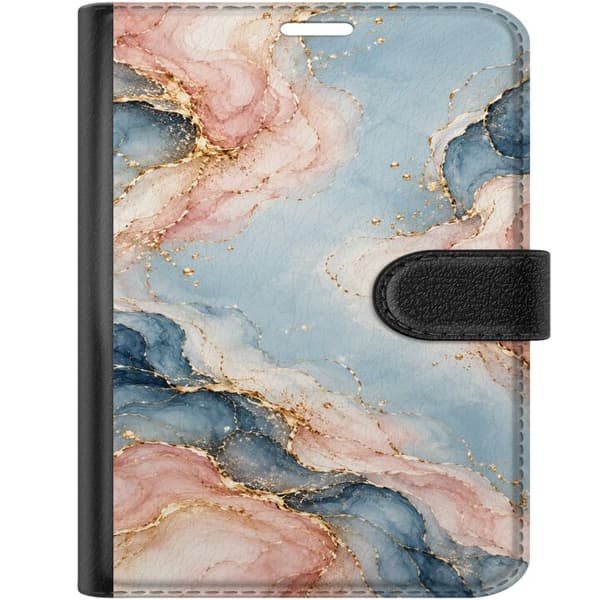 Kompatibelt Plånboksfodral till Apple iPhone Duo Pastellmarmor blå