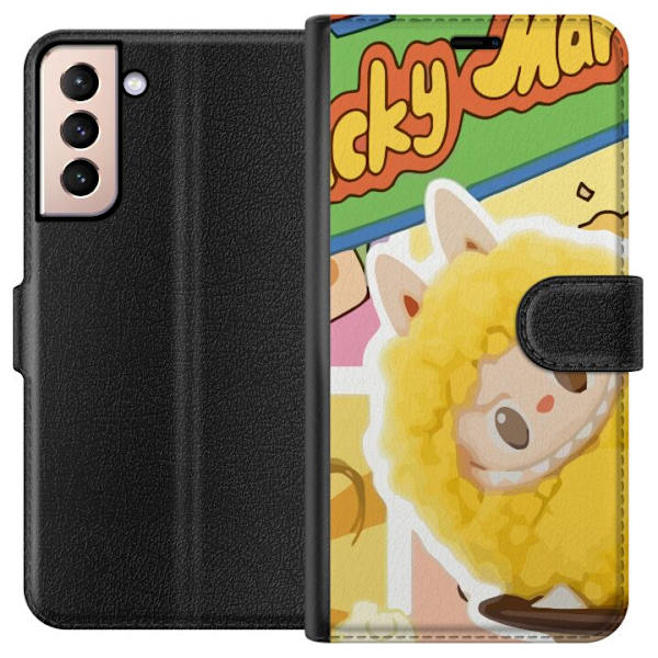 Samsung Galaxy S21 Lompakkokotelo Labubu Wacky Mart Pop Mart -sarjan keräilyfiguuri Söpö Muotoilu Suosittu Teemalelu Sarja Luova Taidelelu