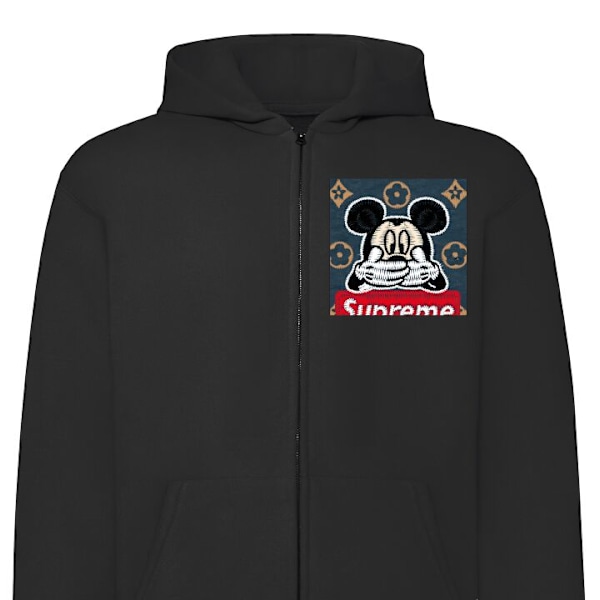 Zip-Hoodie | Huvtröja med Dragkedja för Vuxna OOPS mickey svart XL