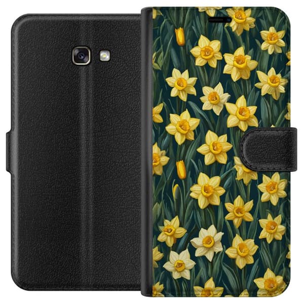 Kompatibelt Plånboksfodral till Samsung Galaxy A3 (2017) Gula påskliljor gul