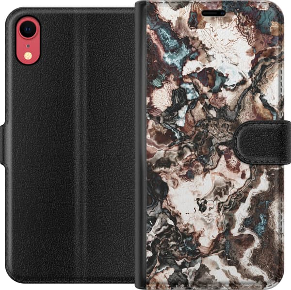 Kompatibelt Lommeboketui til Apple iPhone XR Brune steinvirvler brun