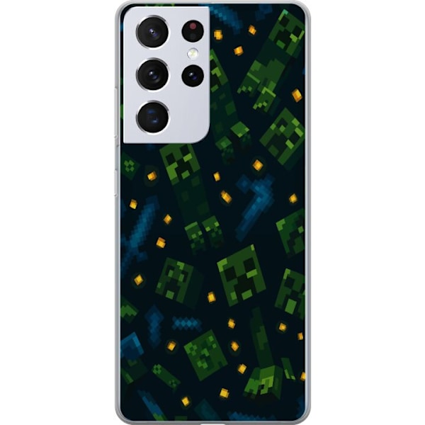 Samsung Galaxy S21 Ultra 5G Läpinäkyvä kuori Minecraft Dungeons Mob