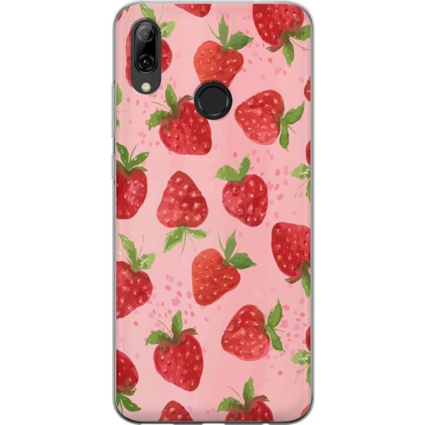 Huawei P smart 2019 Genomskinligt Skal Strawberry Dreams – jordgubbsmönster i retrostil