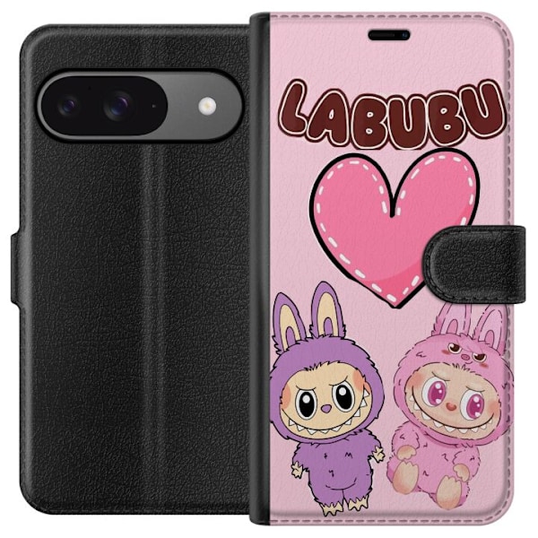 Google Pixel 9 Lompakkokotelo Labubu Pink Monster